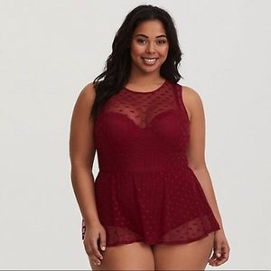 Torrid Retro Peplum One Piece Swimsuit Size 4 (26)